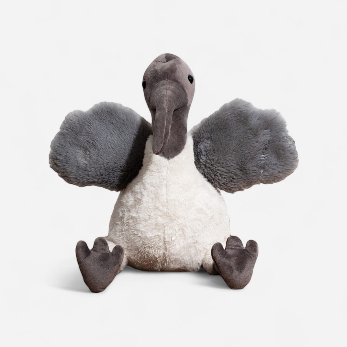 White and black ibis plush toy